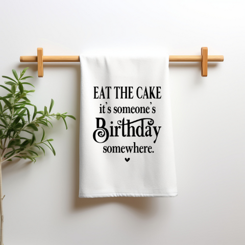 Eat the Cake Tea Towel